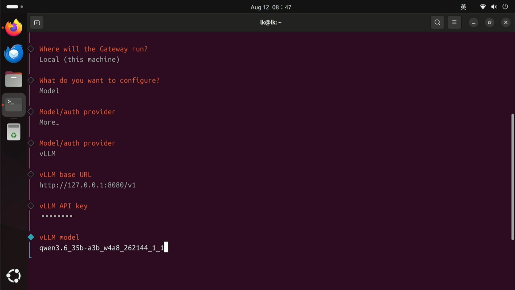 openclaw config 配置界面